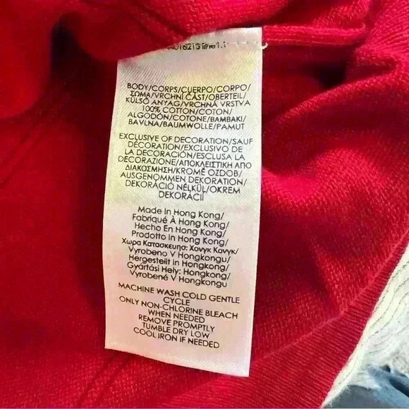 Chaps v-neck sweater vest red on red knit stripes - Picture 5 of 5